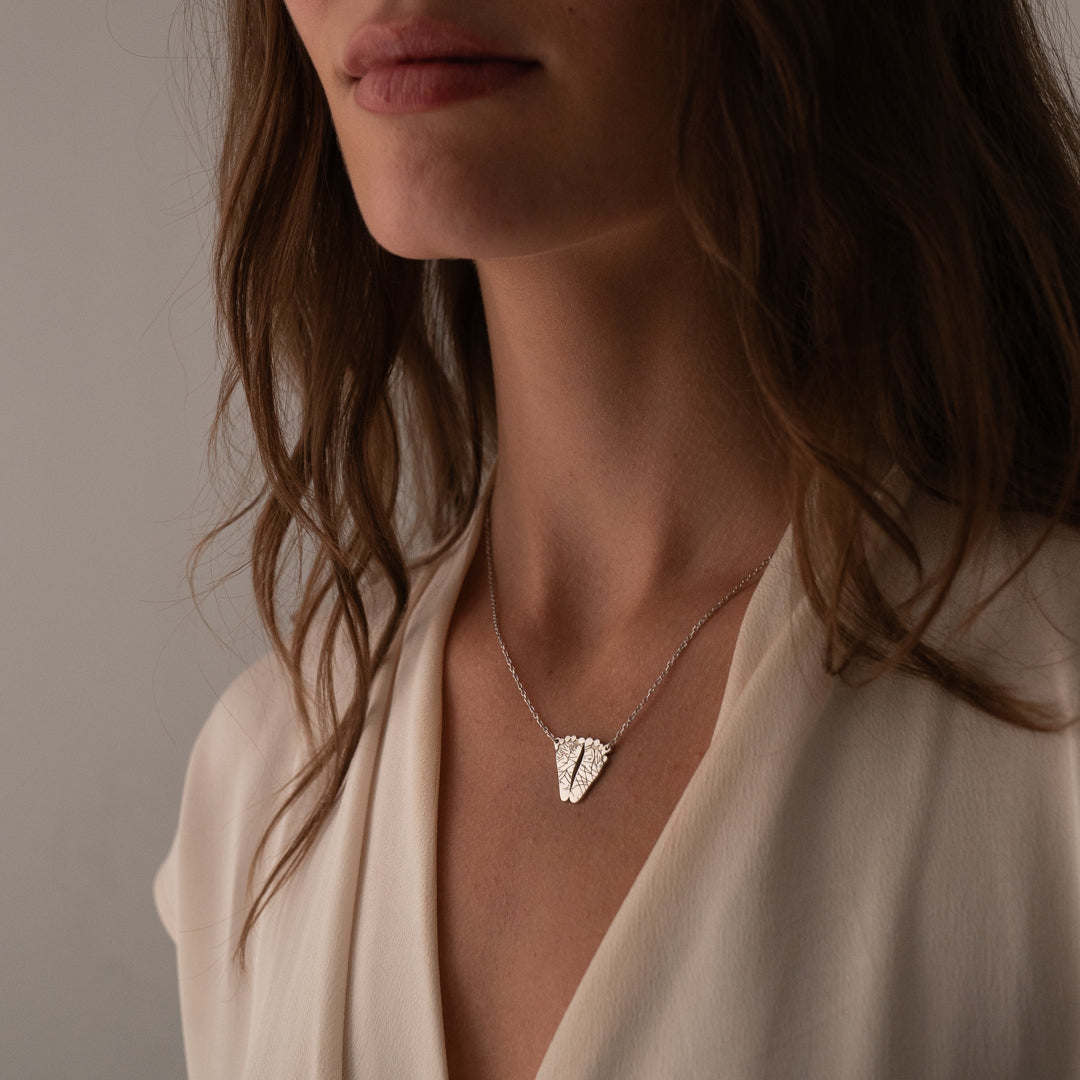 Silver Classic Footprint Necklace
