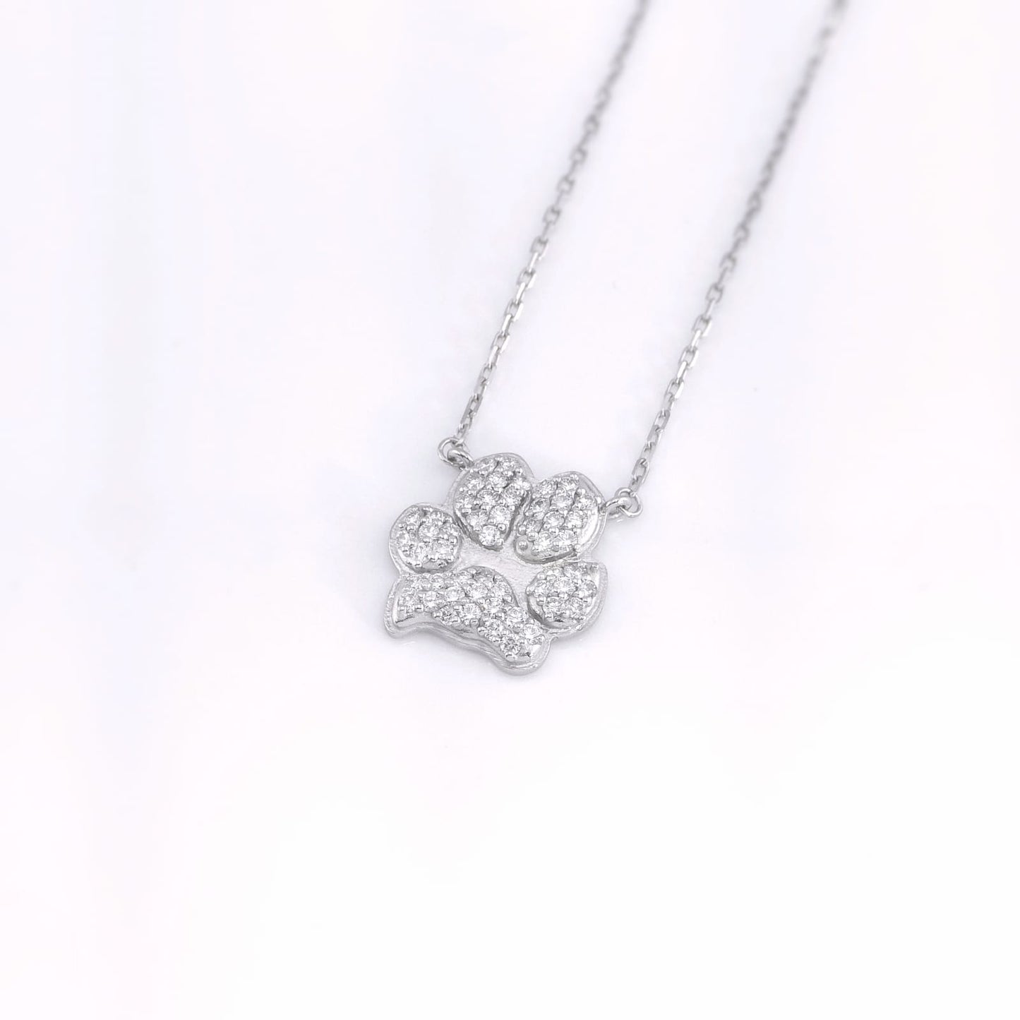 Diamond Classic Paw Necklace