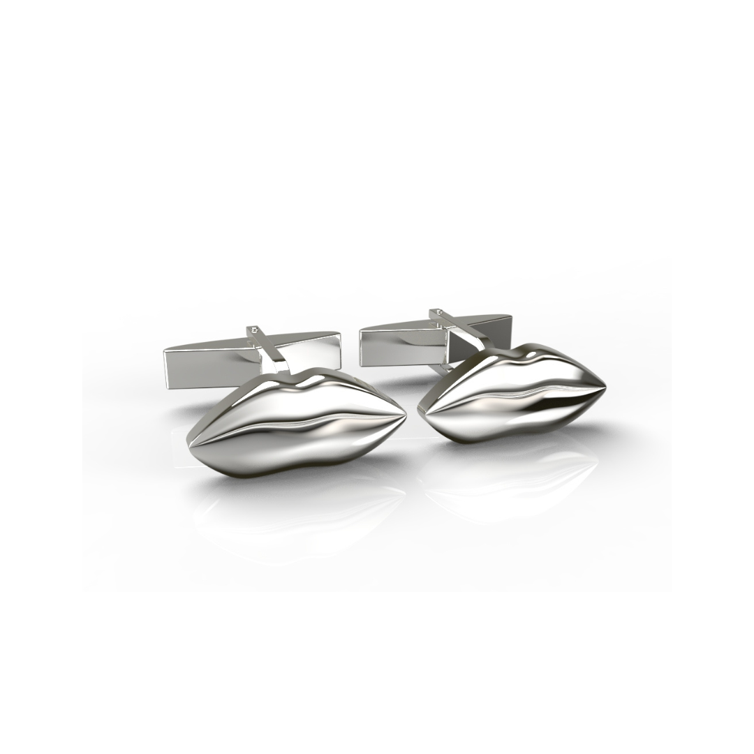 Silver Classic Kiss Cufflinks