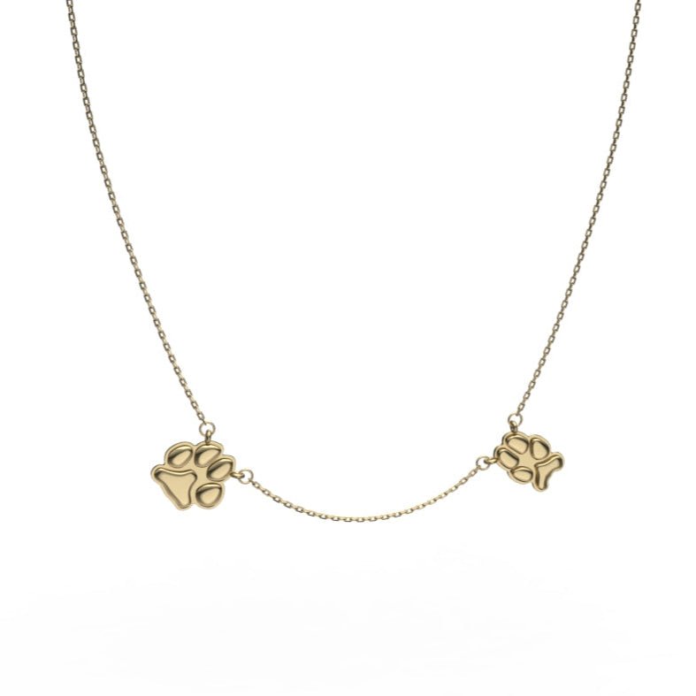 Roberto Coin Gold Paw Charm Gold Double Petite Paw Necklace