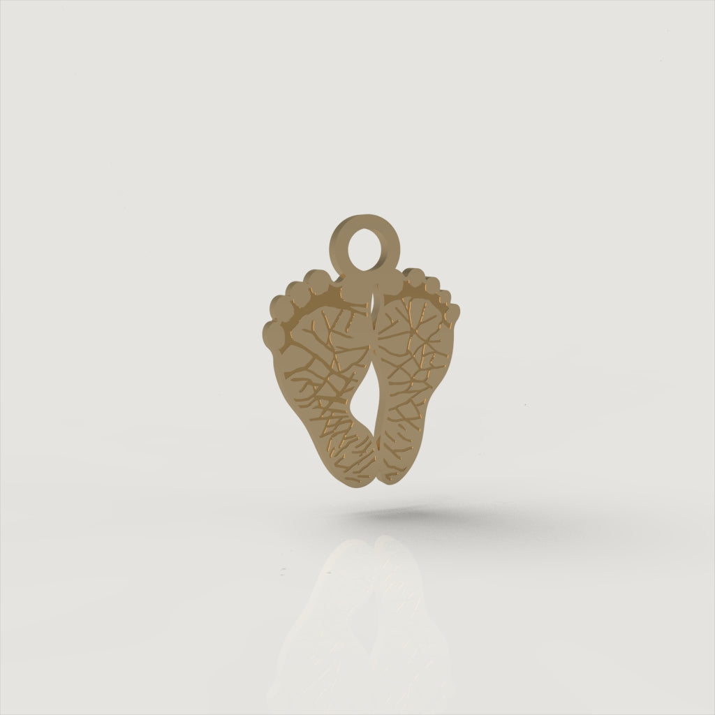 Gold Petite Footprint Charm