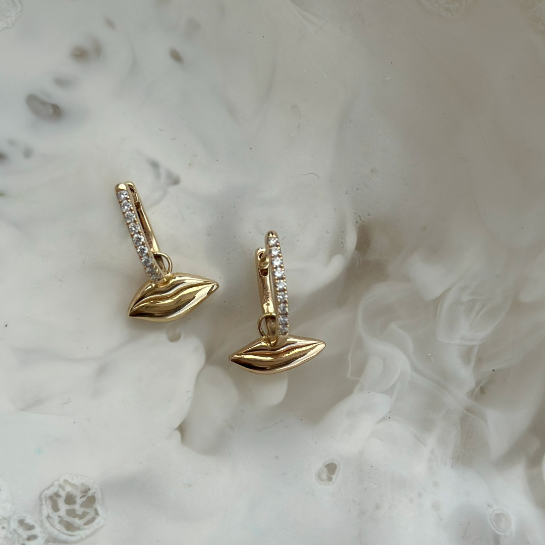 Petite Kiss Diamond Drop Earrings