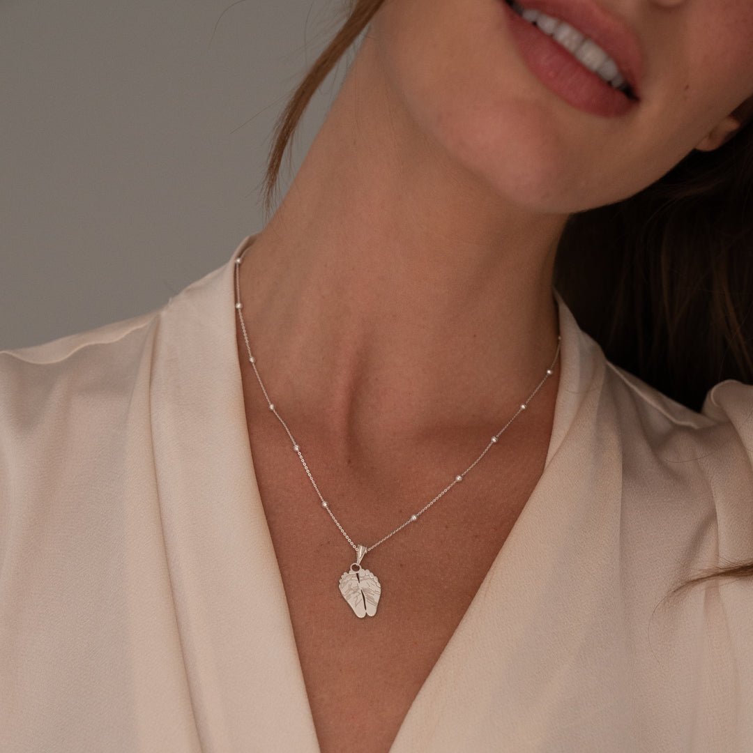 Silver Classic Footprint Charm