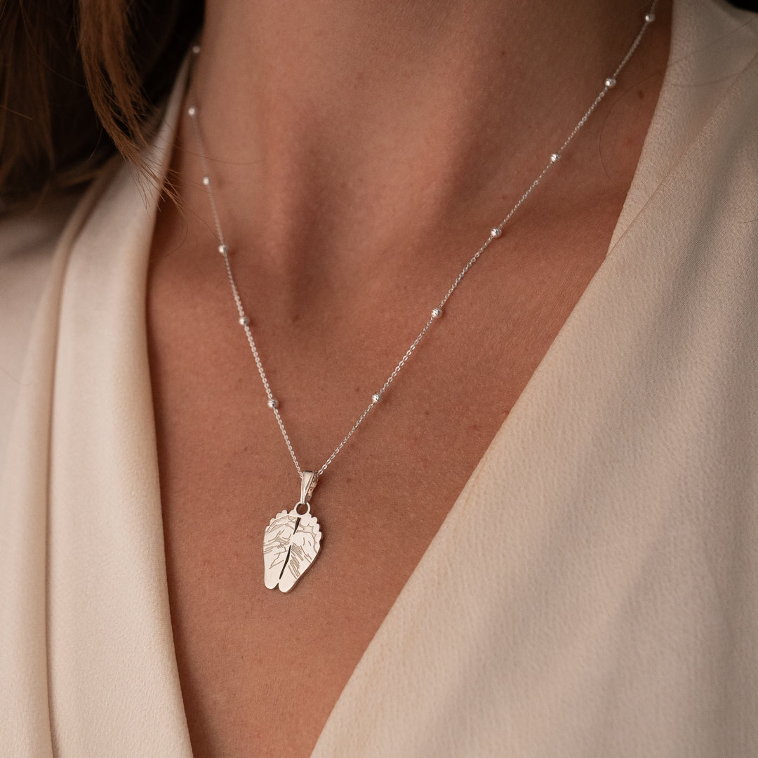 Silver Classic Footprint Charm