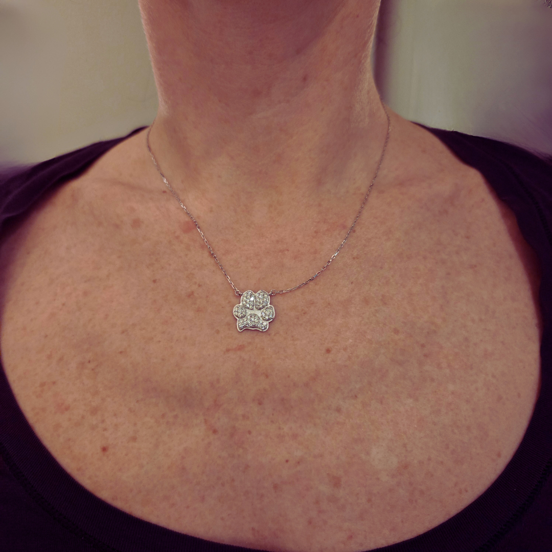 Diamond Classic Paw Necklace