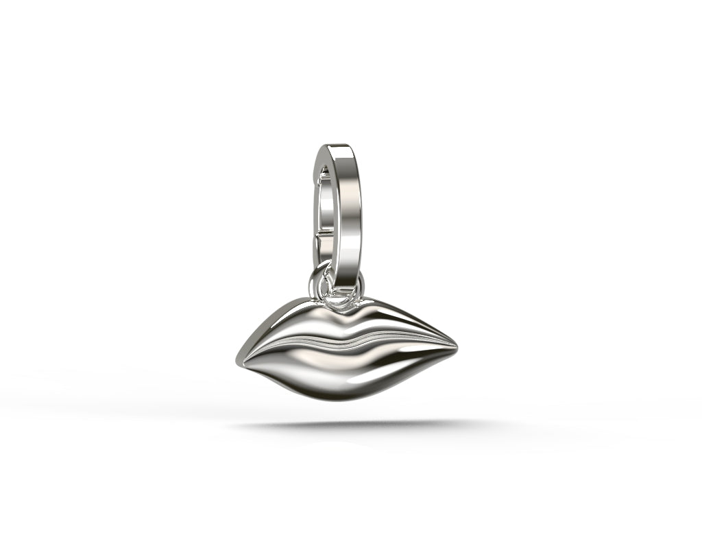 Small Silver Classic  Kiss Charm