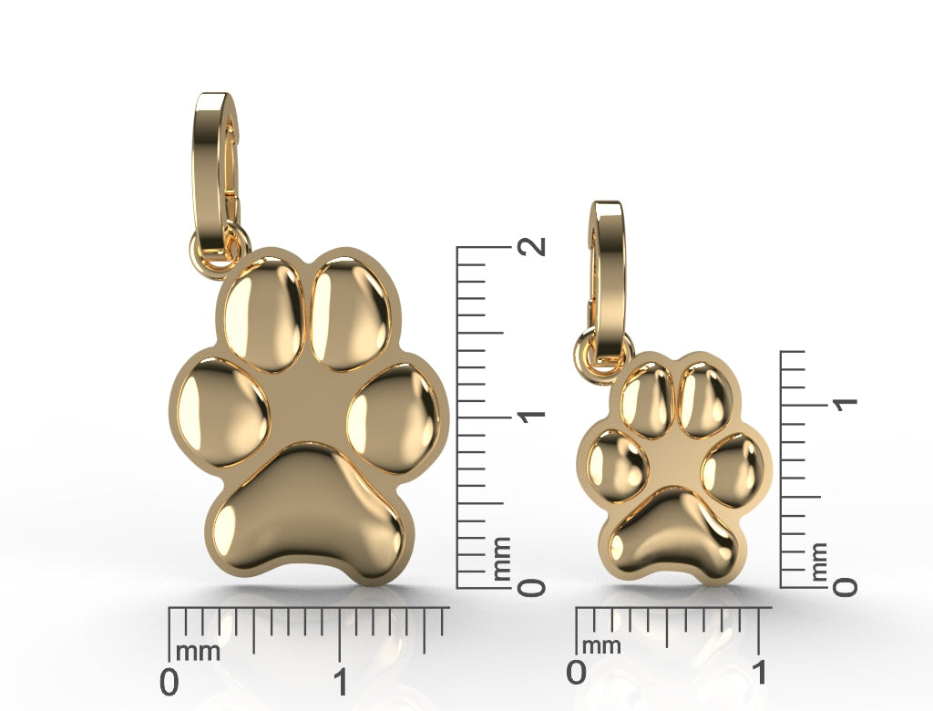 Small Gold Paw Charm