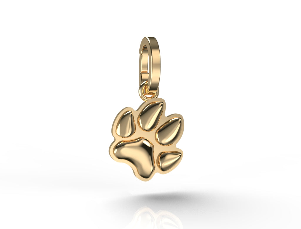 Small Gold Paw Charm