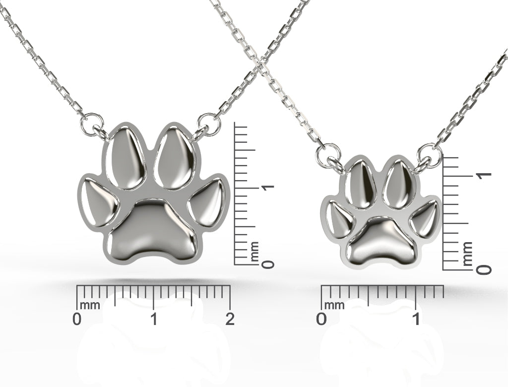 Small Silver Paw Necklace