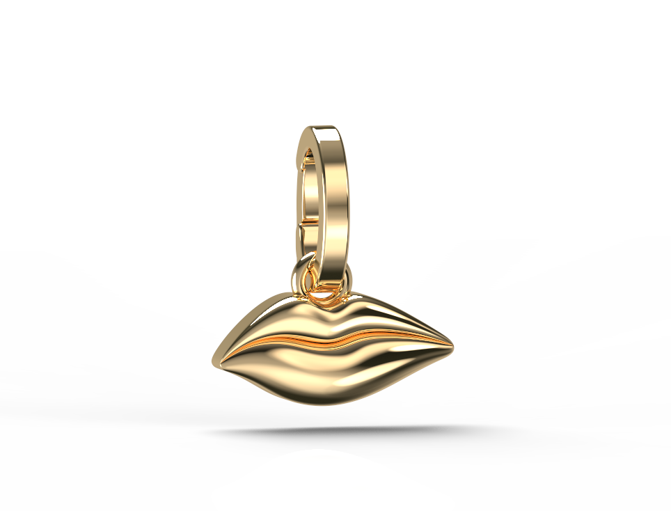 Small Gold Classic Kiss Charm