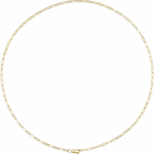 Gold Solid Paperclip Chain