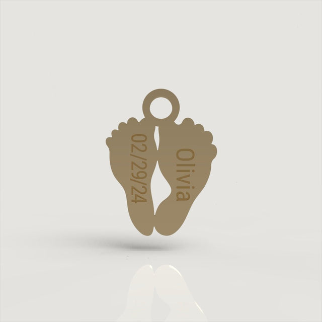 Gold Classic Footprint Charm | Custom Beautiful Meaningful Jewelry - ilMio Jewelry