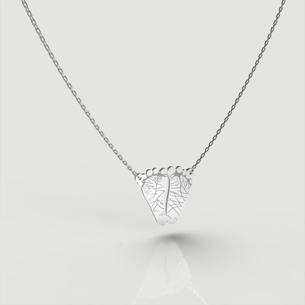 Silver Classic Footprint Necklace | Custom Beautiful Meaningful Jewelry - ilMio Jewelry