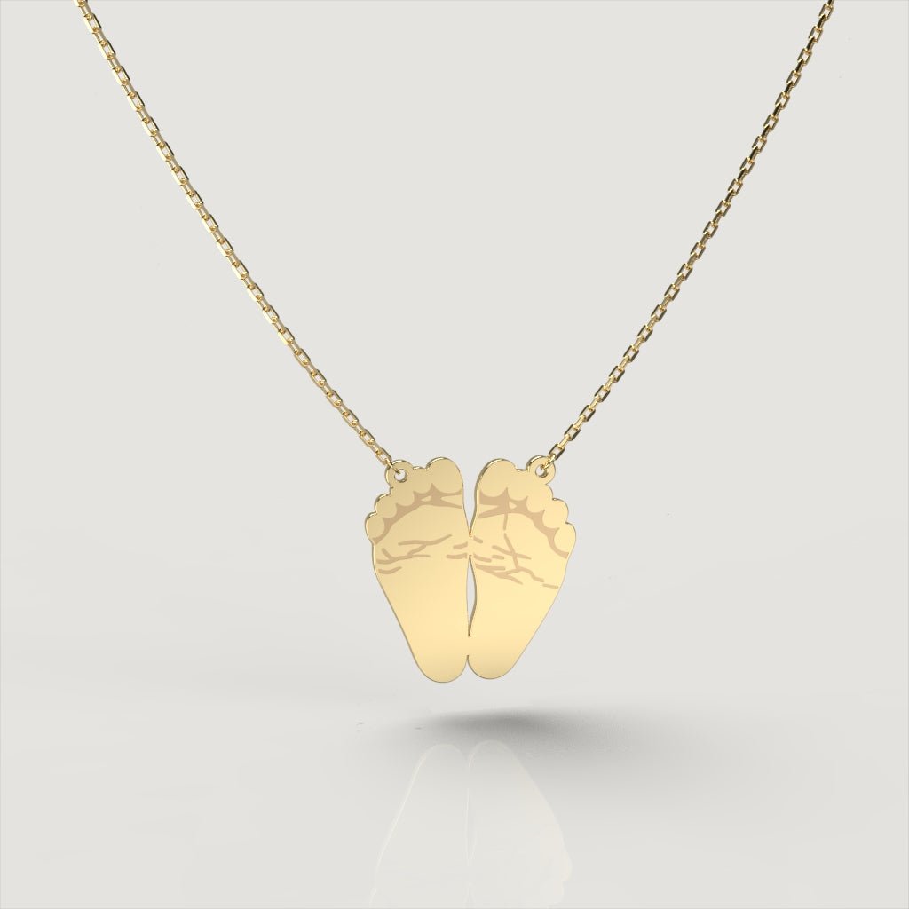 Gold Classic Footprint Necklace | Custom Beautiful Meaningful Jewelry - ilMio Jewelry