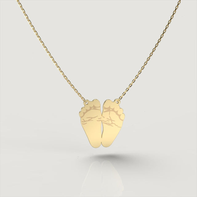 Gold Classic Footprint Necklace | Custom Beautiful Meaningful Jewelry - ilMio Jewelry