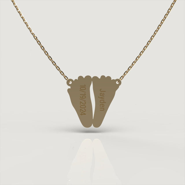 Gold Classic Footprint Necklace | Custom Beautiful Meaningful Jewelry - ilMio Jewelry