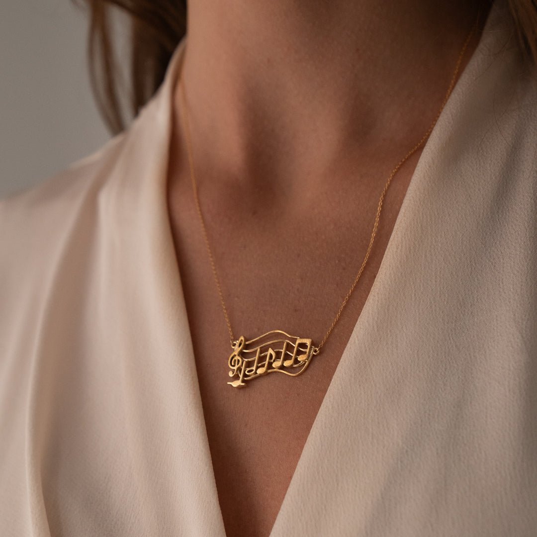 Gold Classic Melody Necklace | Custom Beautiful Meaningful Jewelry - ilMio Jewelry