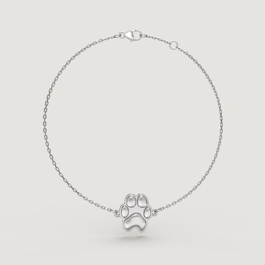 Silver Classic Paw Cable Bracelet | Custom Beautiful Meaningful Jewelry - ilMio Jewelry