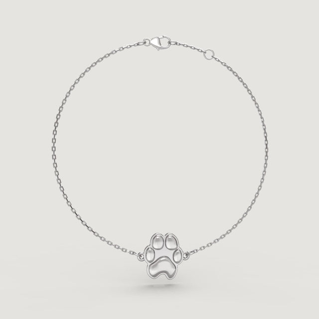 Silver Classic Paw Cable Bracelet | Custom Beautiful Meaningful Jewelry - ilMio Jewelry