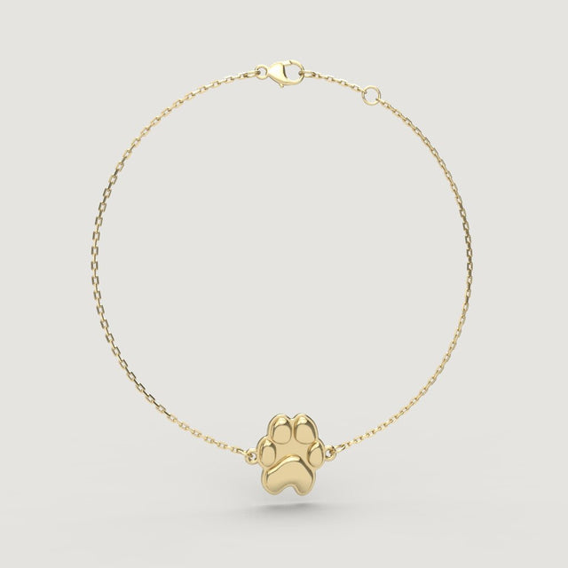 Gold Classic Paw Cable Bracelet | Custom Beautiful Meaningful Jewelry - ilMio Jewelry