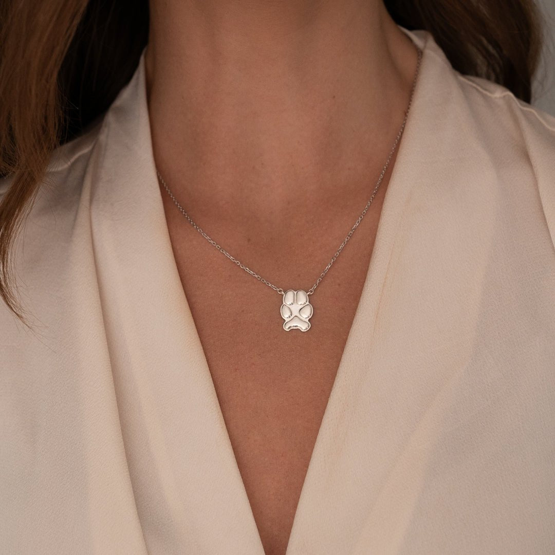 Silver Classic Paw Necklace | Custom Beautiful Meaningful Jewelry - ilMio Jewelry
