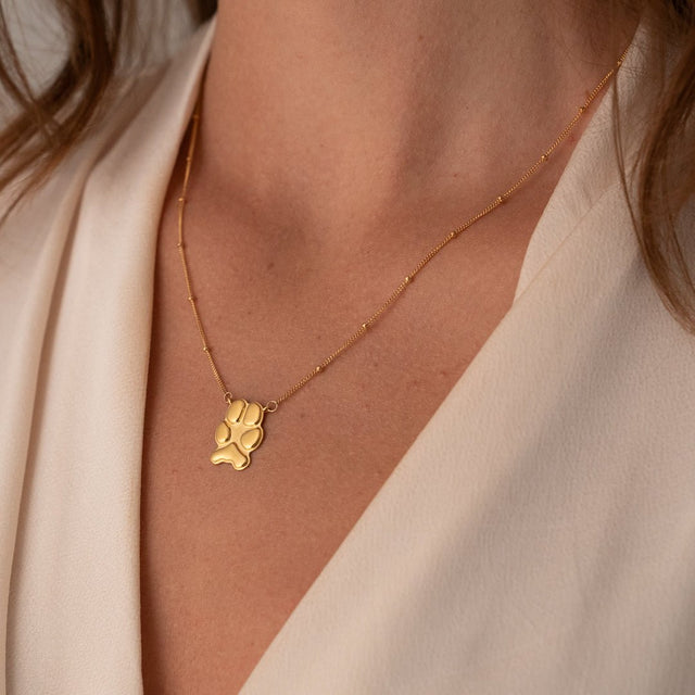 Gold Classic Paw Necklace | Custom Beautiful Meaningful Jewelry - ilMio Jewelry
