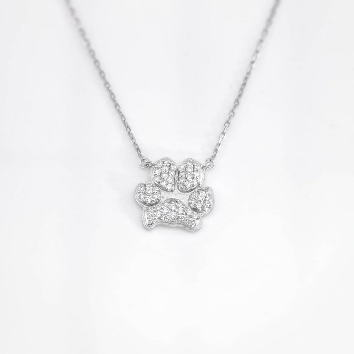 Diamond Classic Paw Necklace | Custom Beautiful Meaningful Jewelry - ilMio Jewelry