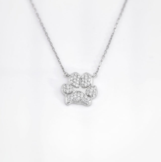 Diamond Classic Paw Necklace | Custom Beautiful Meaningful Jewelry - ilMio Jewelry