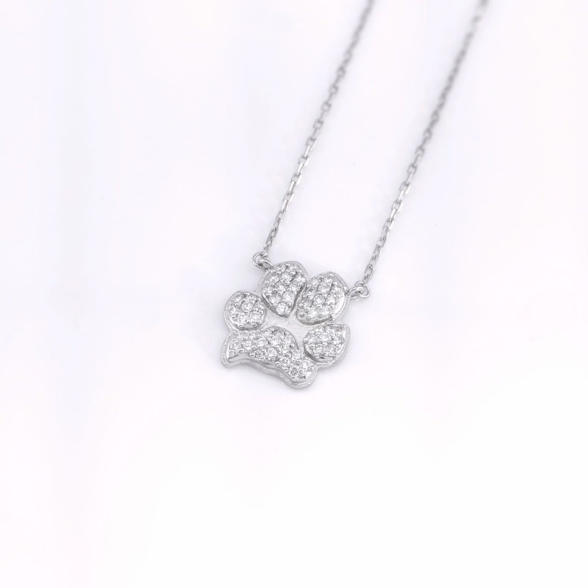 Diamond Classic Paw Necklace | Custom Beautiful Meaningful Jewelry - ilMio Jewelry