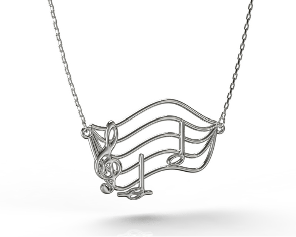 Silver Classic Melody Necklace | Custom Beautiful Meaningful Jewelry - ilMio Jewelry