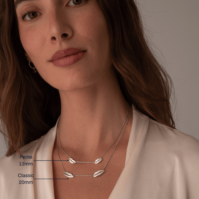 Silver Double Petite Kiss Necklace | Custom Beautiful Meaningful Jewelry - ilMio Jewelry