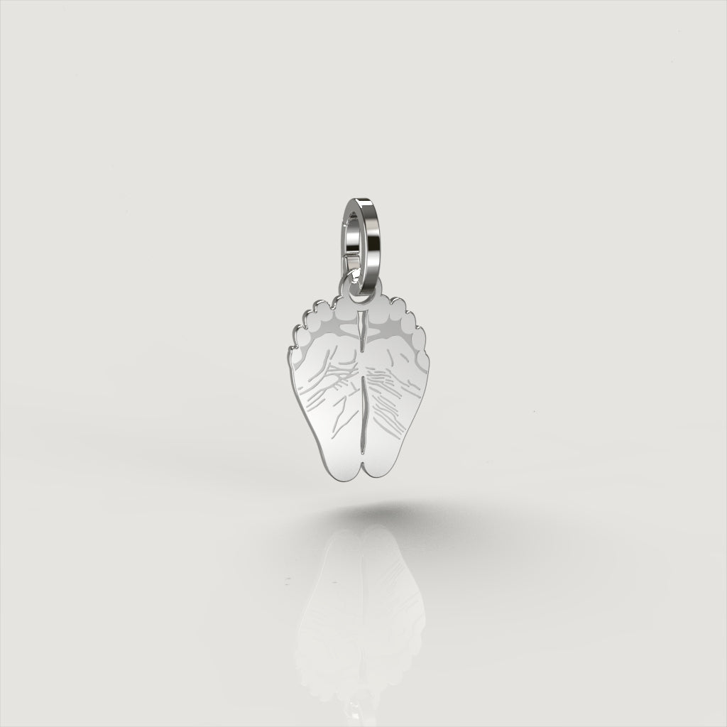 Silver Classic Footprint Charm | Custom Beautiful Meaningful Jewelry - ilMio Jewelry