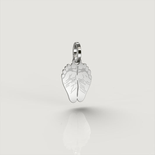 Silver Classic Footprint Charm
