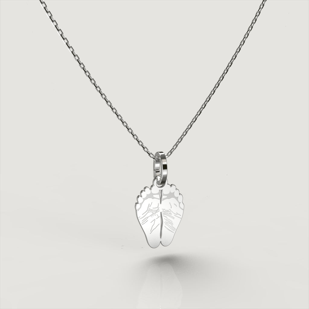 Silver Classic Footprint Charm | Custom Beautiful Meaningful Jewelry - ilMio Jewelry