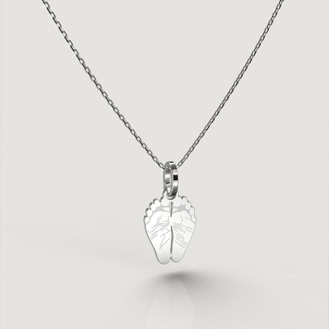 Silver Classic Footprint Charm | Custom Beautiful Meaningful Jewelry - ilMio Jewelry