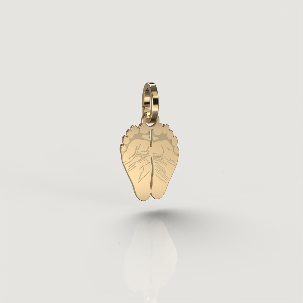Gold Classic Footprint Charm | Custom Beautiful Meaningful Jewelry - ilMio Jewelry