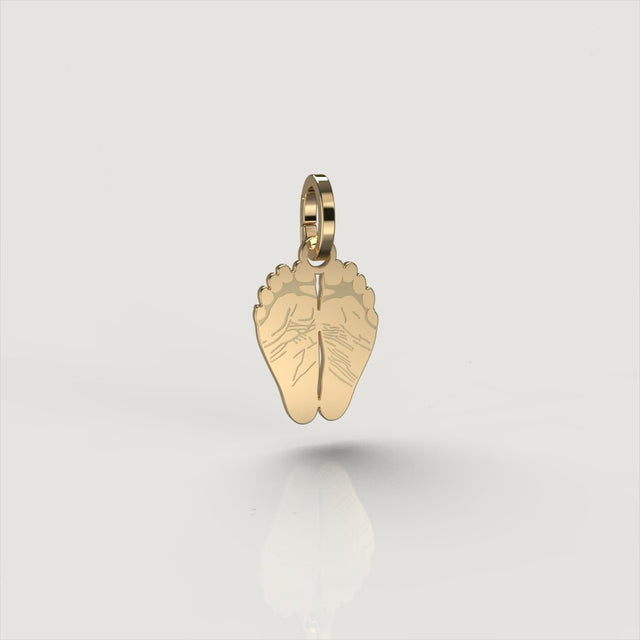 Gold Classic Footprint Charm | Custom Beautiful Meaningful Jewelry - ilMio Jewelry
