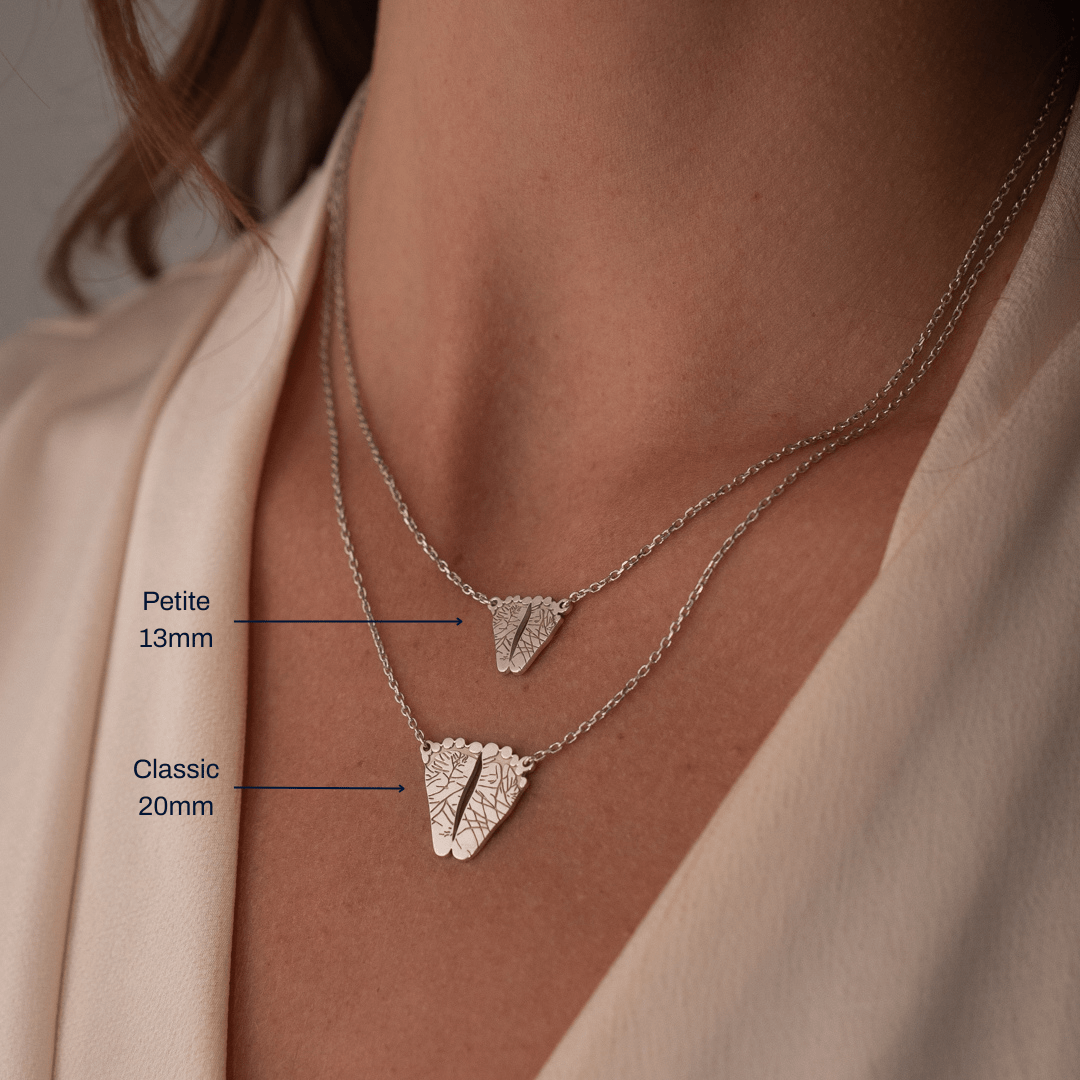 Gold Petite Footprint Necklace | Custom Beautiful Meaningful Jewelry - ilMio Jewelry