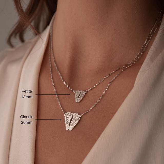 Gold Petite Footprint Necklace | Custom Beautiful Meaningful Jewelry - ilMio Jewelry