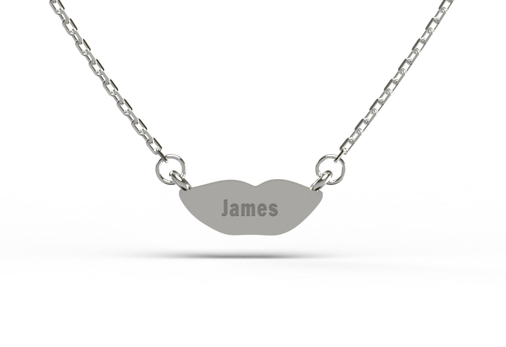 Small Silver Classic Kiss Necklace