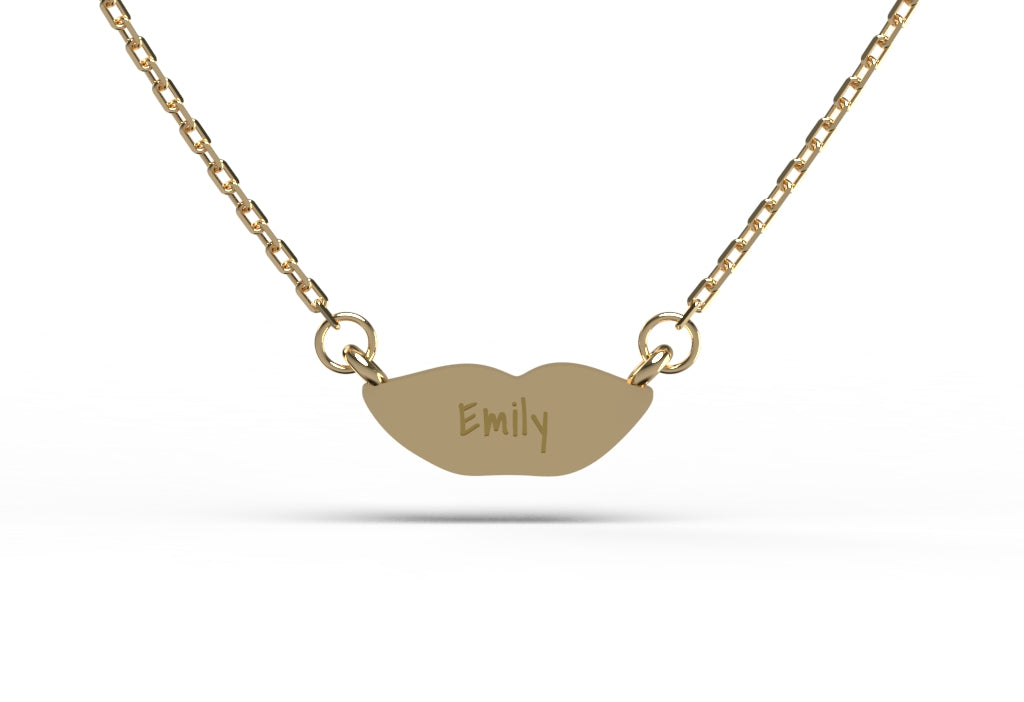 Small Gold Classic Kiss Necklace