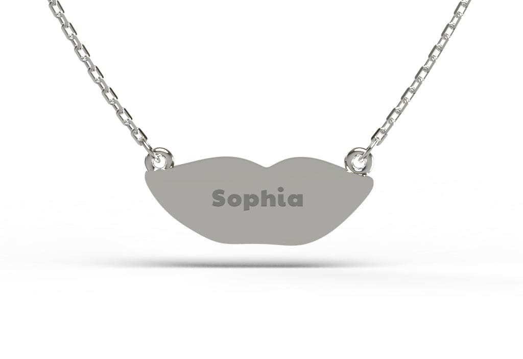 Small Silver Classic Double Kiss Necklace