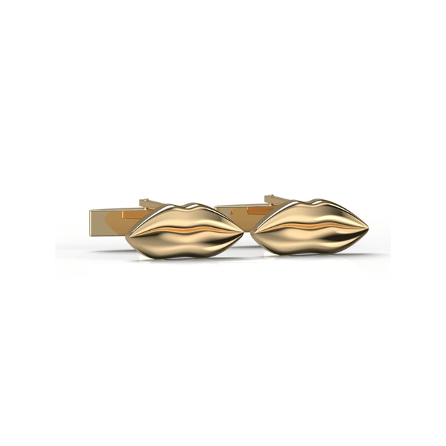 Gold Classic Kiss Cufflinks | Custom Beautiful Meaningful Jewelry - ilMio Jewelry