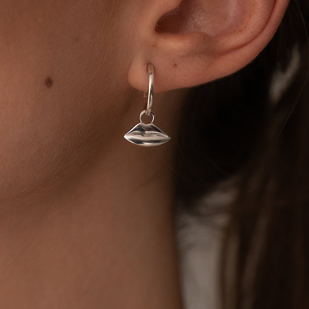 Petite Kiss Silver Drop Earrings | Custom Beautiful Meaningful Jewelry - ilMio Jewelry