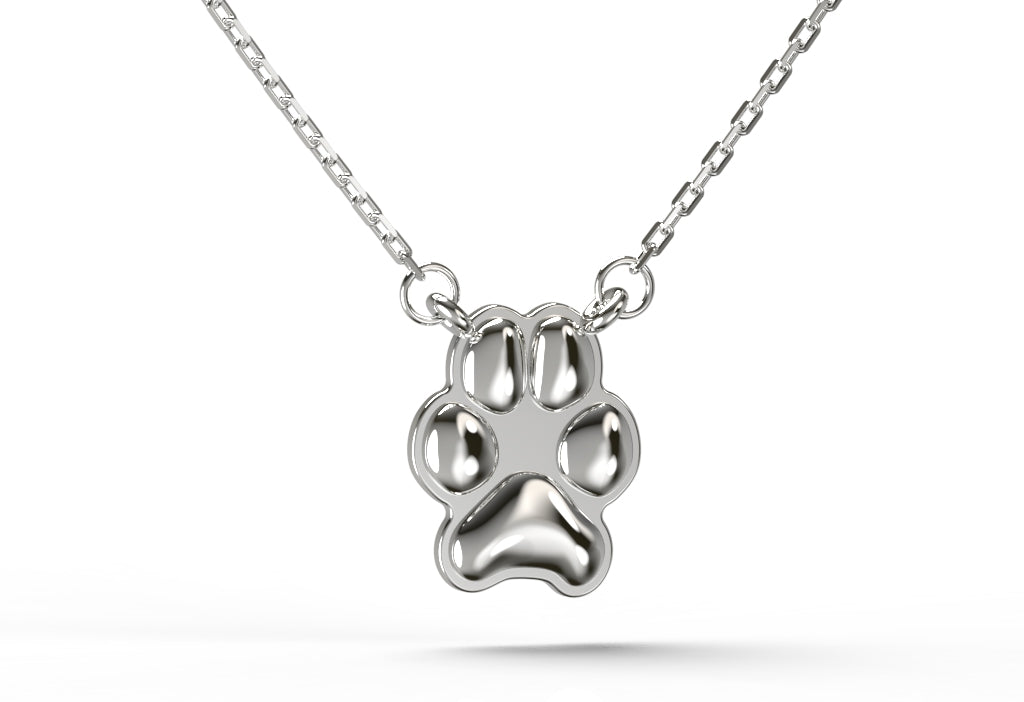 Small Silver Paw Necklace