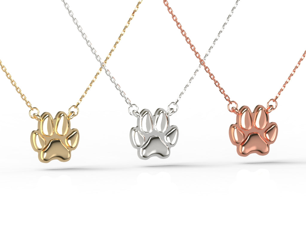 Small Gold Paw Necklace