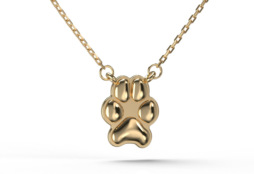 Small Gold Paw Necklace