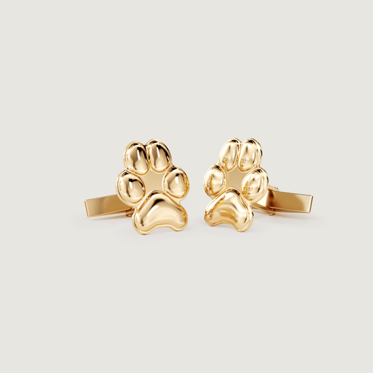 Gold Pet Paw Cufflinks | Custom Beautiful Meaningful Jewelry - ilMio Jewelry