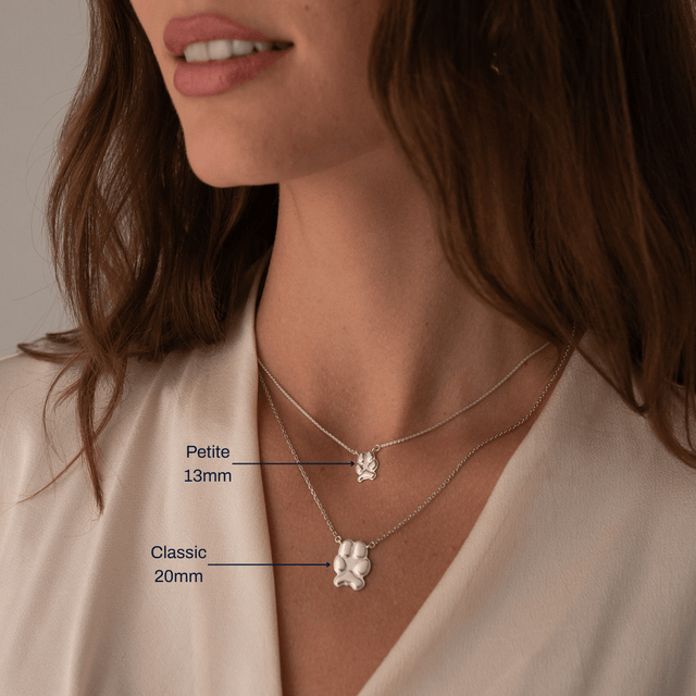 Silver Petite Paw Necklace | Custom Beautiful Meaningful Jewelry - ilMio Jewelry