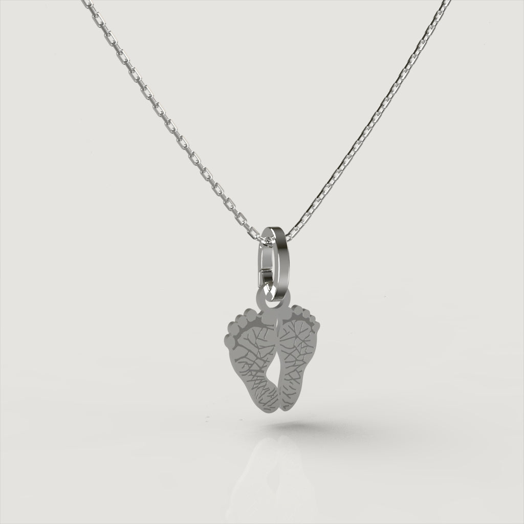 Silver Petite Footprint Charm | Custom Beautiful Meaningful Jewelry - ilMio Jewelry